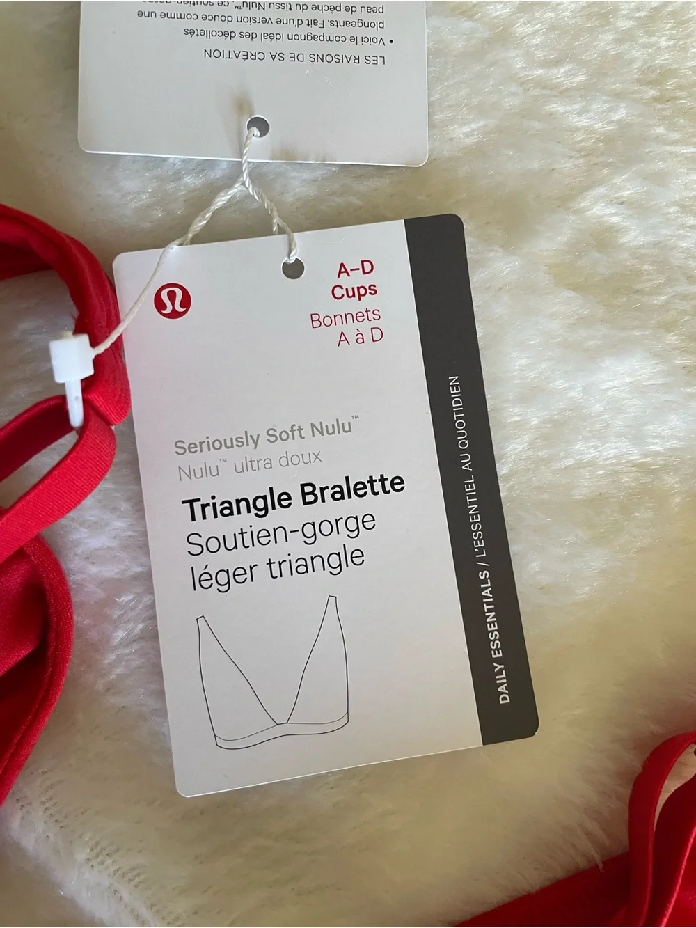lululemon athletica Red V-Neck Bralette